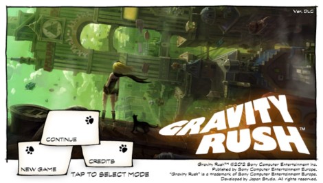 Gravity Rush Title Screen